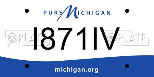 I871IV Michigan License Plate