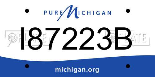 I87223B Michigan License Plate