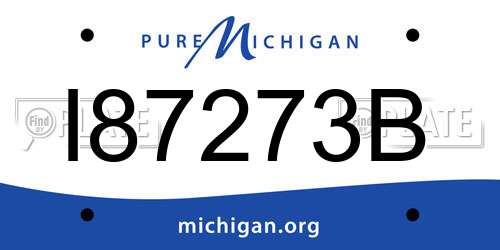I87273B Michigan License Plate