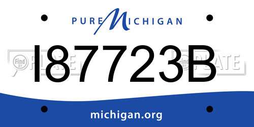 I87723B Michigan License Plate