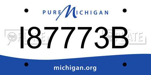 I87773B Michigan License Plate