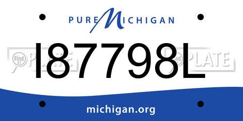 I87798L Michigan License Plate