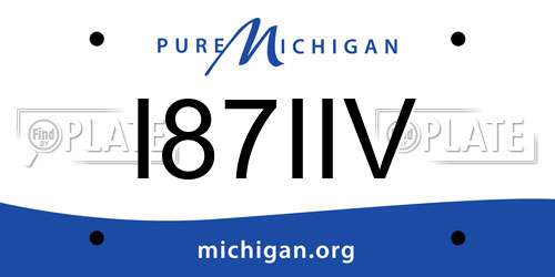 I87IIV Michigan License Plate