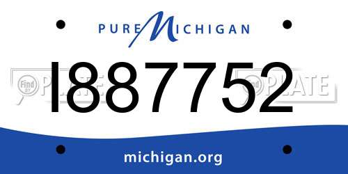 I887752 Michigan License Plate