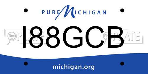 I88GCB Michigan License Plate
