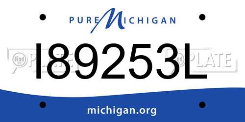 I89253L Michigan License Plate