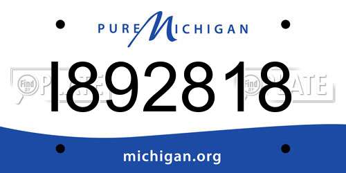 I892818 Michigan License Plate