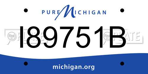 I89751B Michigan License Plate