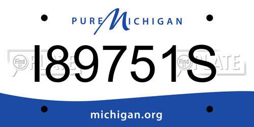 I89751S Michigan License Plate
