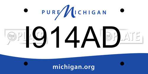 I914AD Michigan License Plate