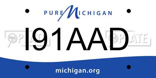 I91AAD Michigan License Plate