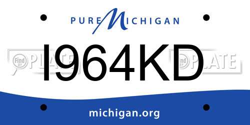 I964KD Michigan License Plate