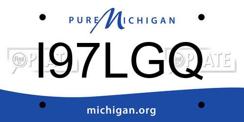 I97LGQ Michigan License Plate