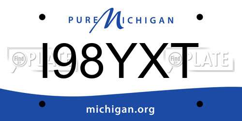 I98YXT Michigan License Plate