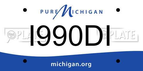 I990DI Michigan License Plate