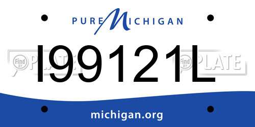 I99121L Michigan License Plate