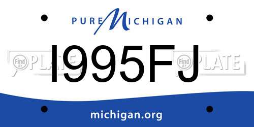 I995FJ Michigan License Plate