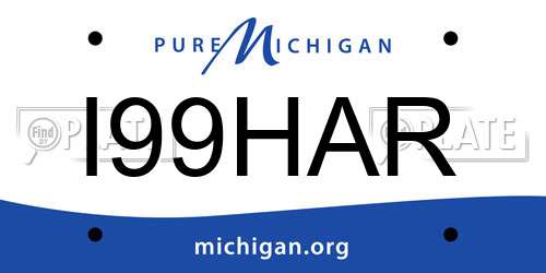 I99HAR Michigan License Plate