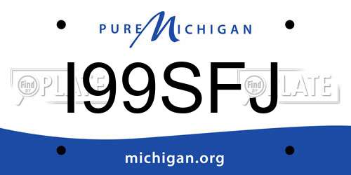 I99SFJ Michigan License Plate