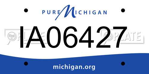IA06427 Michigan License Plate