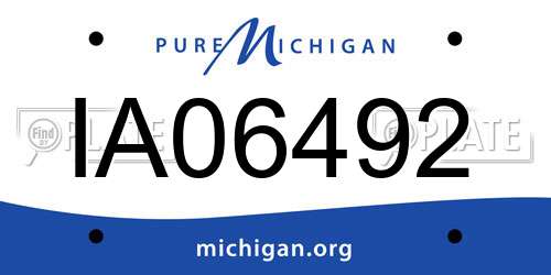 IA06492 Michigan License Plate