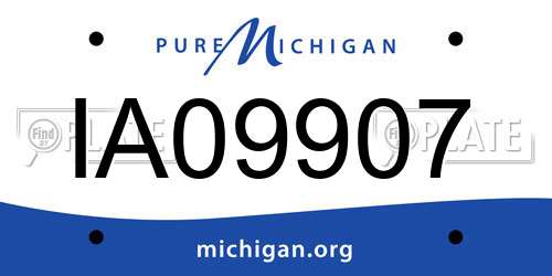 IA09907 Michigan License Plate