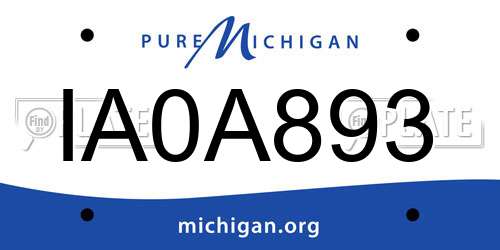 IA0A893 Michigan License Plate