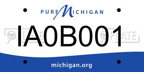 IA0B001 Michigan License Plate