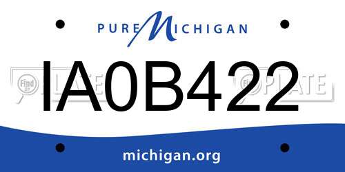 IA0B422 Michigan License Plate
