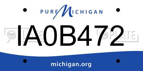 IA0B472 Michigan License Plate