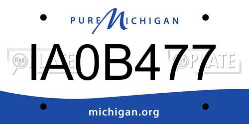 IA0B477 Michigan License Plate