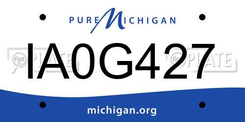 IA0G427 Michigan License Plate