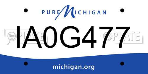 IA0G477 Michigan License Plate
