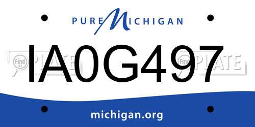 IA0G497 Michigan License Plate
