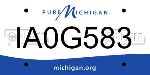 IA0G583 Michigan License Plate