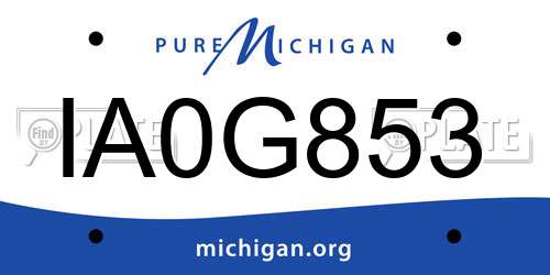 IA0G853 Michigan License Plate