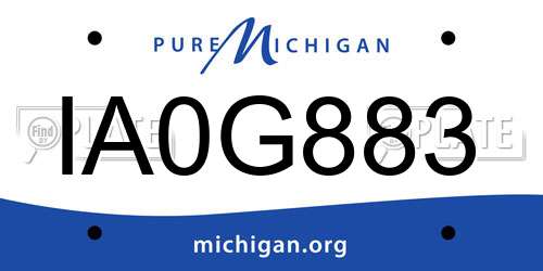 IA0G883 Michigan License Plate