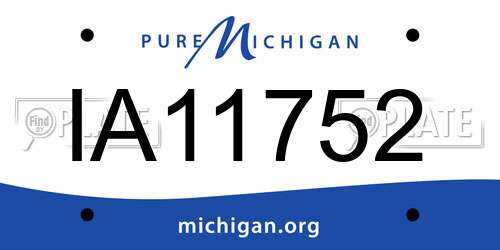 IA11752 Michigan License Plate