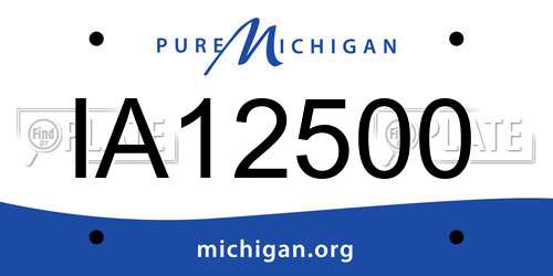 IA12500 Michigan License Plate