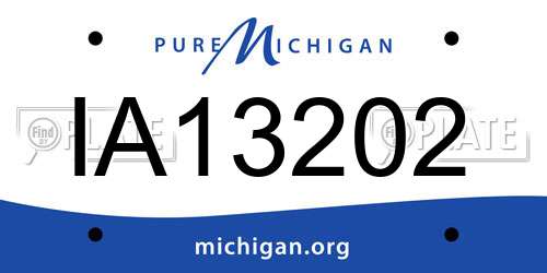 IA13202 Michigan License Plate