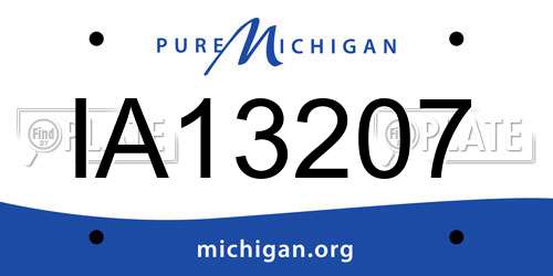 IA13207 Michigan License Plate