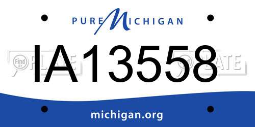 IA13558 Michigan License Plate