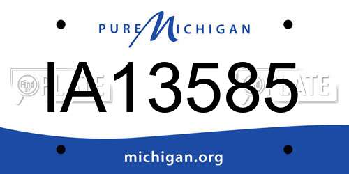 IA13585 Michigan License Plate