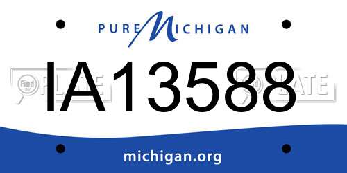 IA13588 Michigan License Plate