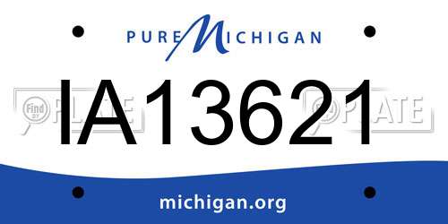 IA13621 Michigan License Plate