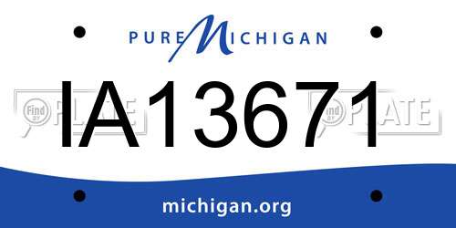 IA13671 Michigan License Plate