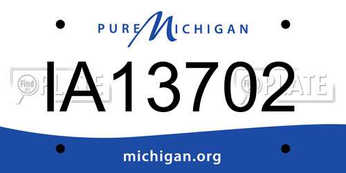 IA13702 Michigan License Plate
