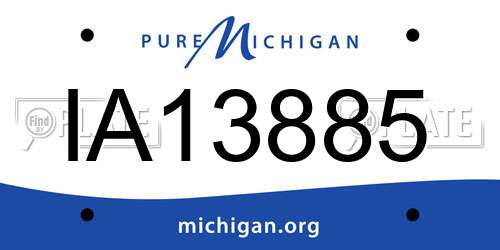 IA13885 Michigan License Plate