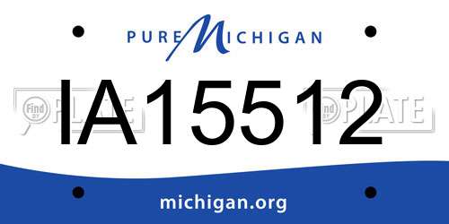 IA15512 Michigan License Plate