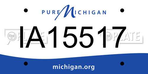 IA15517 Michigan License Plate